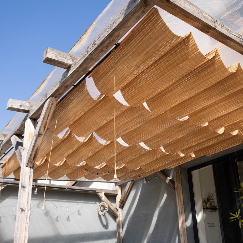 Tettoia in bambù per pergola - Marrone chiaro