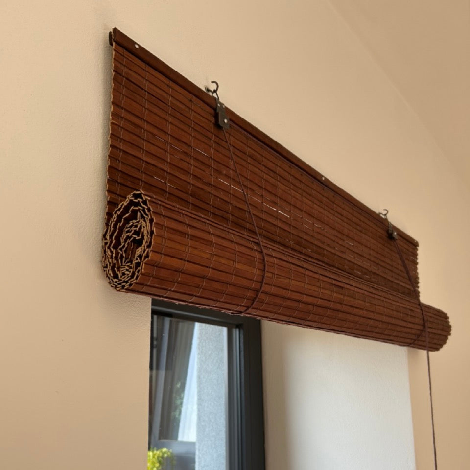 Avvolgibile oscurante in bambù - Marrone