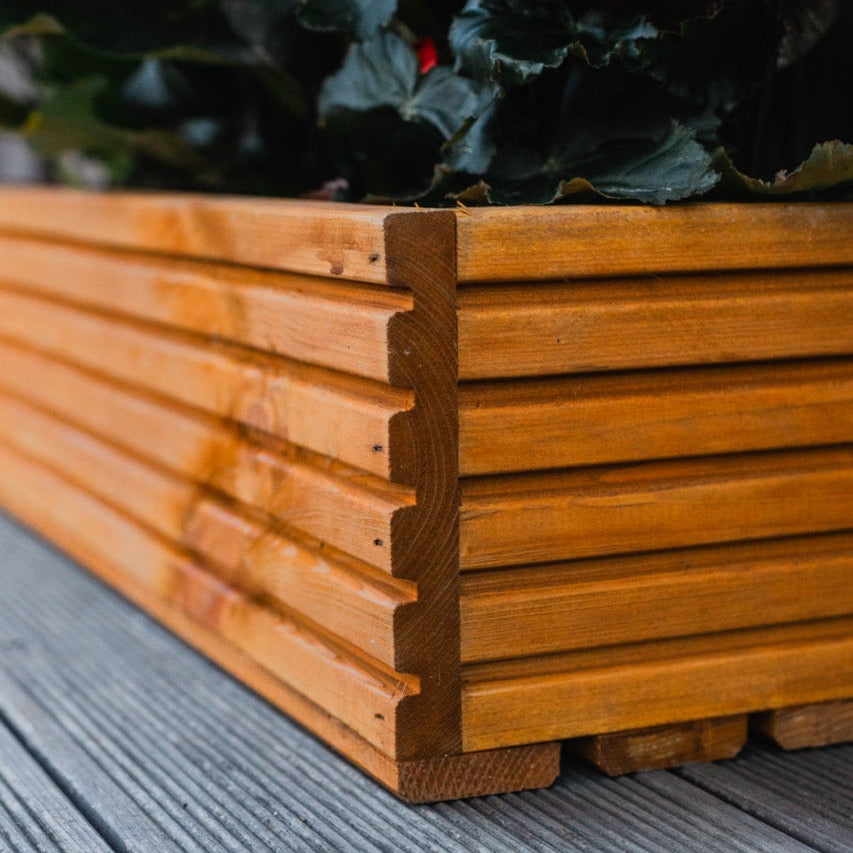 Fioriera in legno con inserto in plastica - 64cm x 24cm