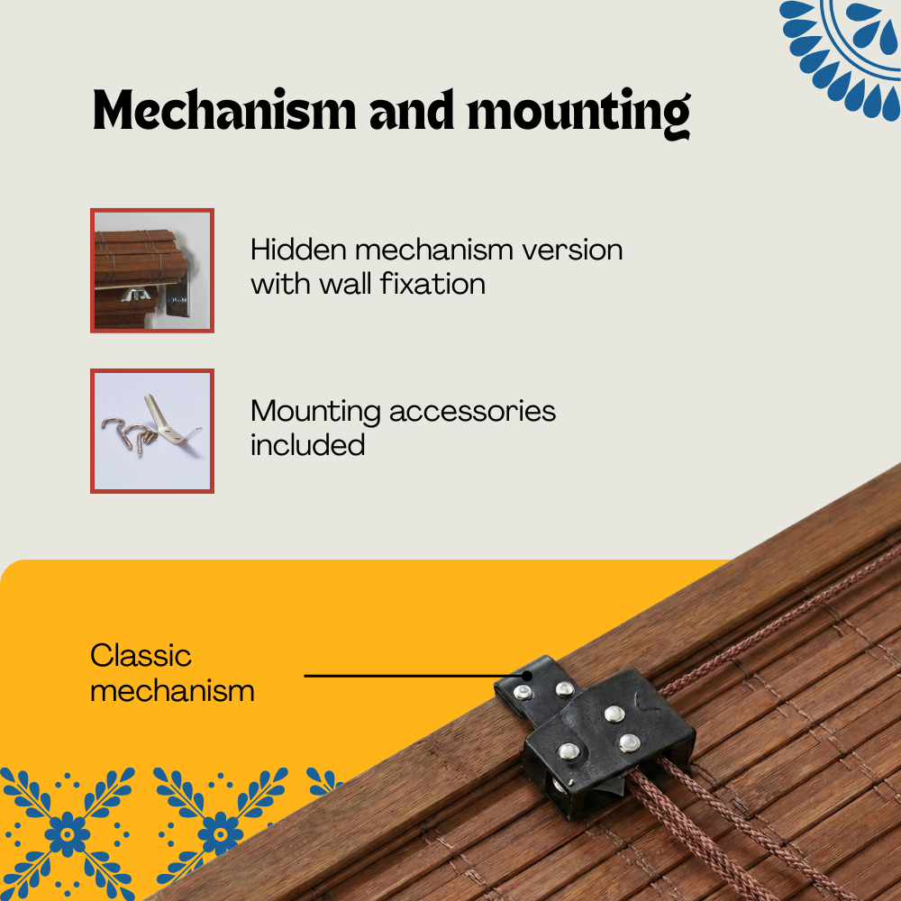 Avvolgibile oscurante in bambù - Marrone