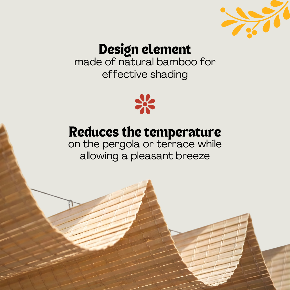 Tettoia in bambù per pergola - Naturale