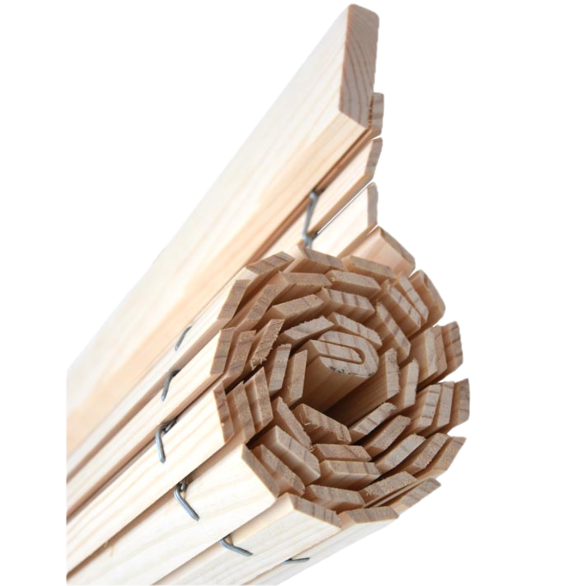 Tenda a rullo da esterno per finestre in legno - Naturale