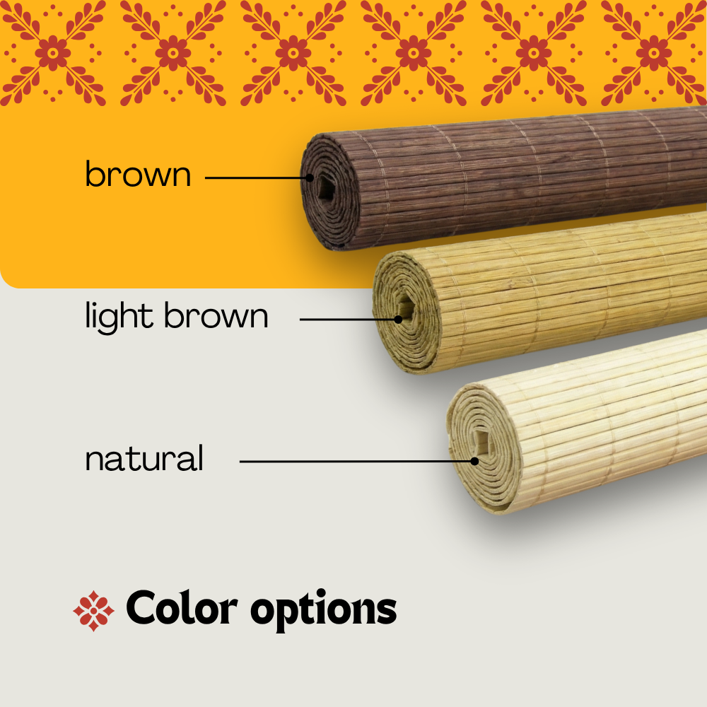 Avvolgibile oscurante in bambù - Marrone chiaro (Noce)