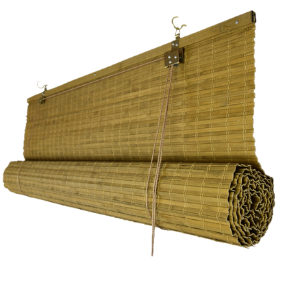 Avvolgibile oscurante in bambù - Marrone chiaro (Noce)