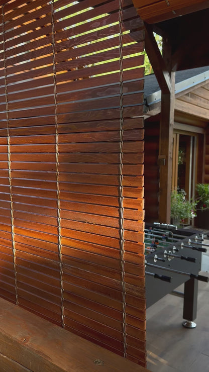 Avvolgibile in legno per pergola - Ciliegio