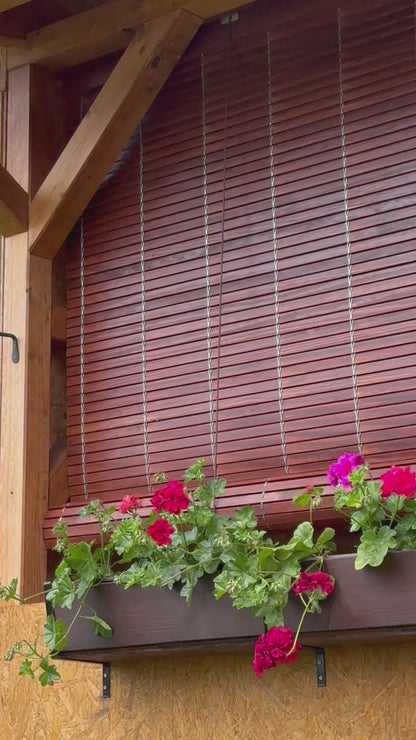 Avvolgibile in legno per pergola - Ciliegio